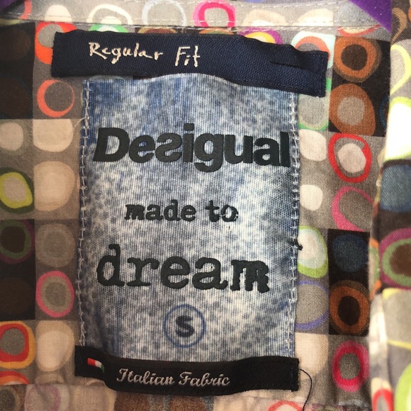 Desigual colourful abstract circles squares shirt - Picture 4 of 5